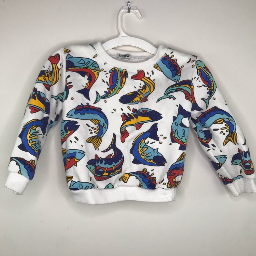 Kenzo Paris Appliqué Fish Pullover Sweatshirt Kids